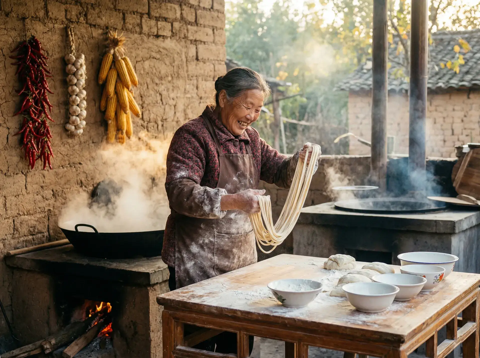 农家大嫂手擀面 - 换妻游戏 乡村美食